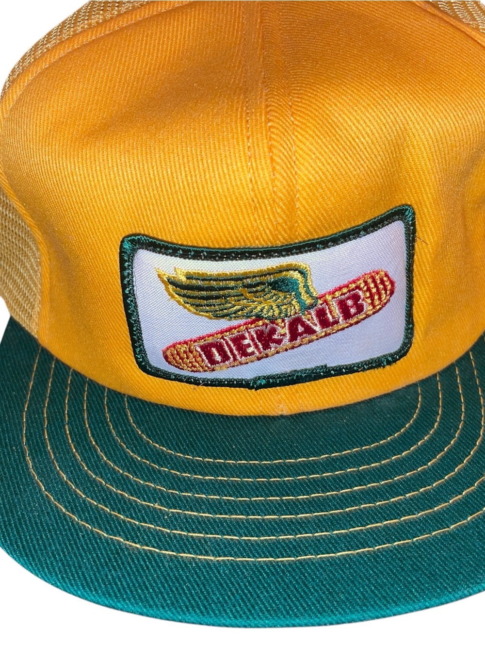 Vintage DeKalb Seed Corn K Brand USA Mesh Trucker Hat Snapback - Picture 10 of 16